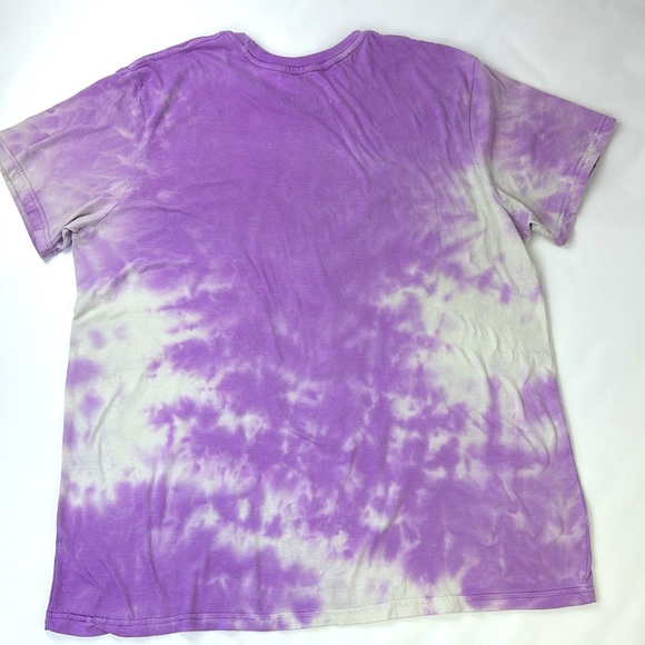 Dazed and Confused Tye dye T Shirt. Size XL. Purple, White. Big Yellow Face. - Picture 2 of 6